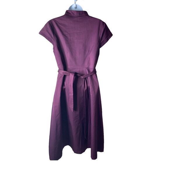 Vintage Merona Ruffled Midi Dress Women's Size 6 Cap Sleeves Button Down Belted - Picture 4 of 10